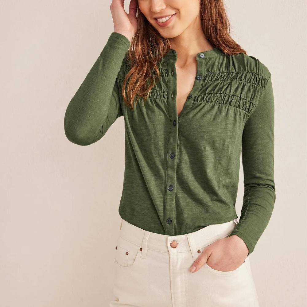 Boden Ruched Yoke Detail Shirt